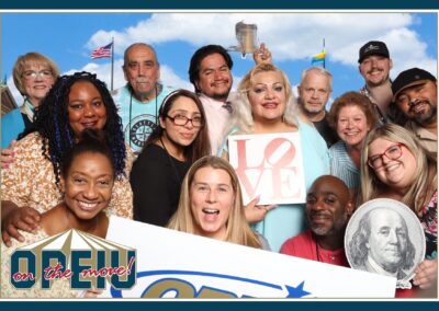 OPEIU Local 8 Members Posing in a digital photo booth scene at the International Convention