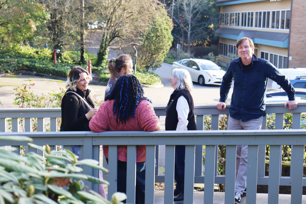 Local 8 members and staff outside the building